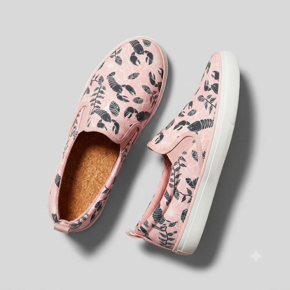 Sperry Crest Twin Gore Canvas Slip On Sneaker Pink Womens 11